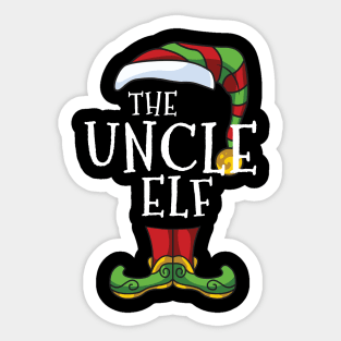 uncle Elf Family Christmas Matching Holiday Funny Pajama Sticker